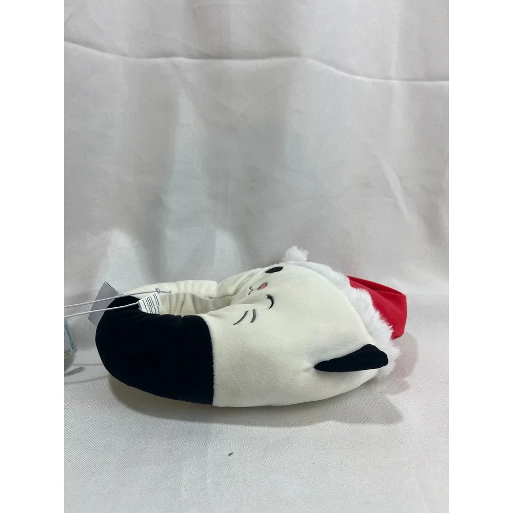 Squishmallows Santa Hat Cat Slippers Off-White Christmas Plush Size 4/5 NEW